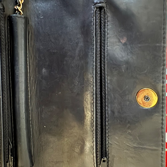 Chanel Calfskin Stitched Quilted Wallet On Chain Bag Purse Black - Picture 5 of 8
